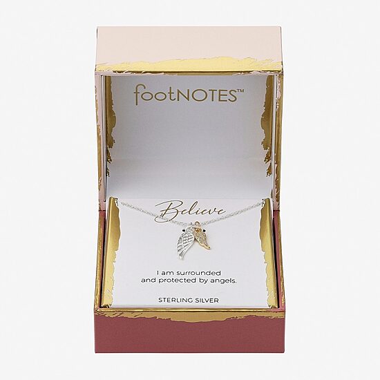 Footnotes Womens Cubic Zirconia Sterling Silver Wing 16 Inch Pendant Necklace