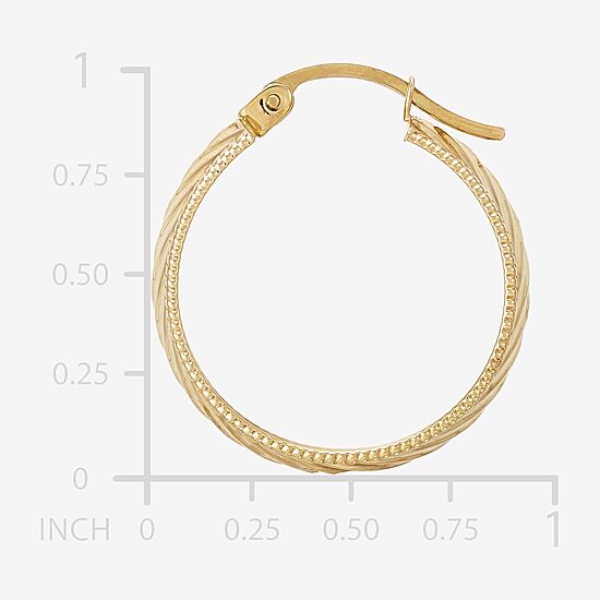 Womens 10K Gold 22mm Round Hoop Earrings
