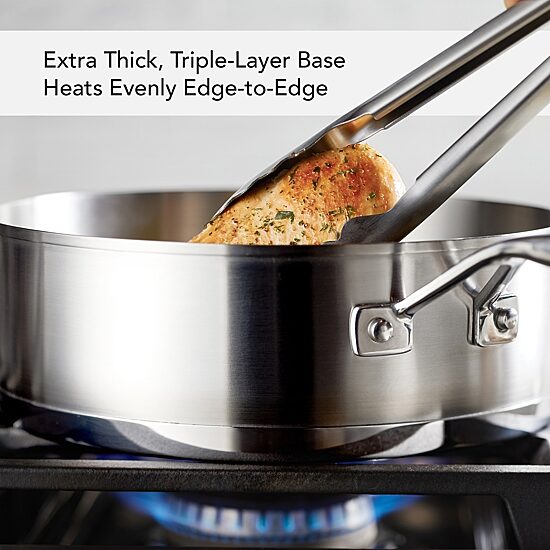 KitchenAid 3-Ply Stainless Steel 4.5-qt. Saute Pan