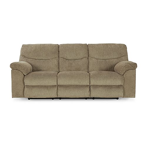 Signature Design by Ashley Alphons Pad-Arm Reclining Sofa, One Size, Brown