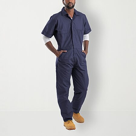 Berne Heritage Mens Short Sleeve Workwear Coverall, Color: Navy