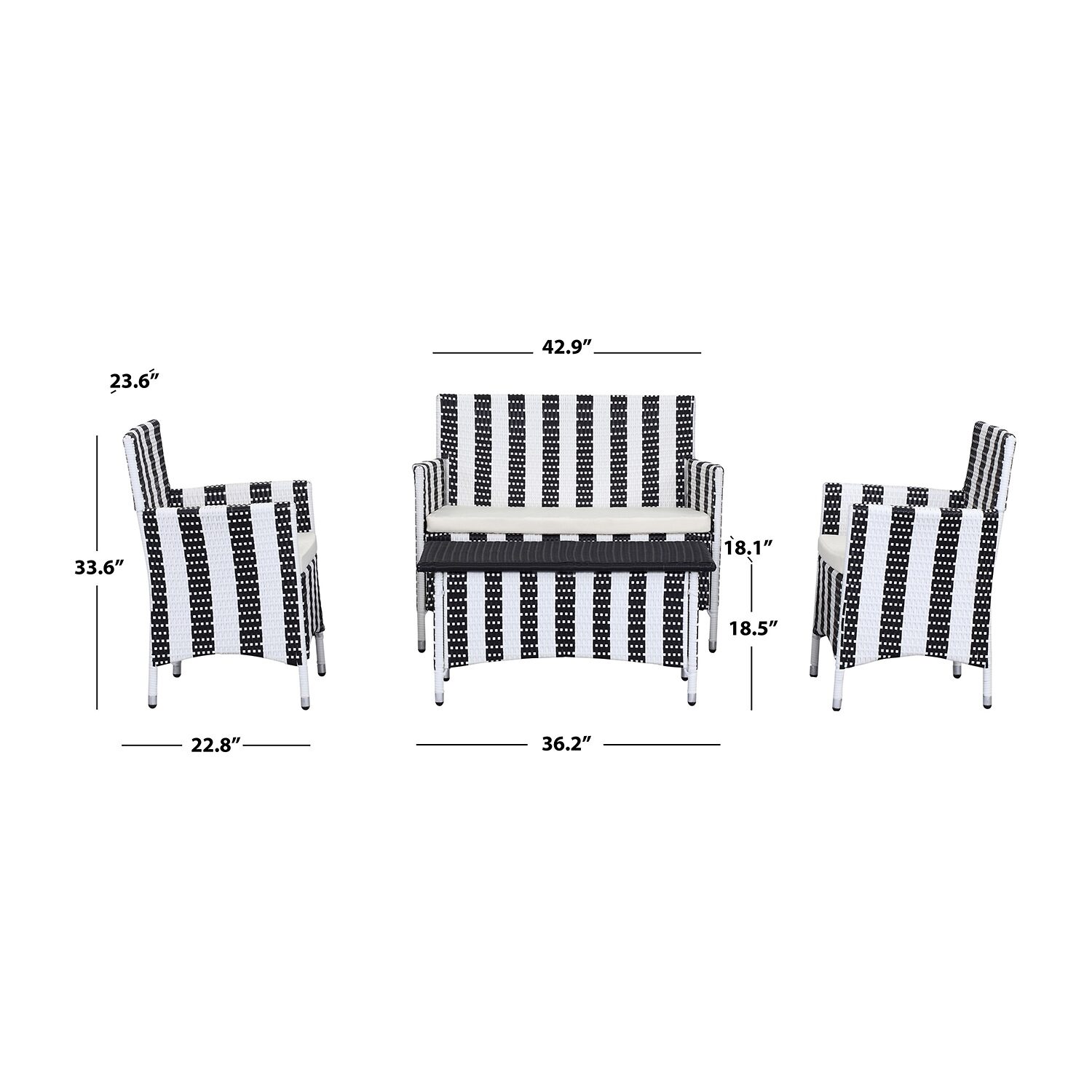 Safavieh Figueroa 7-pc. Conversation Set Cushioned