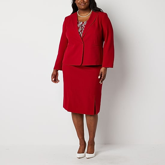 Black Label by Evan-Picone Womens Plus Classic Fit Suit Jacket