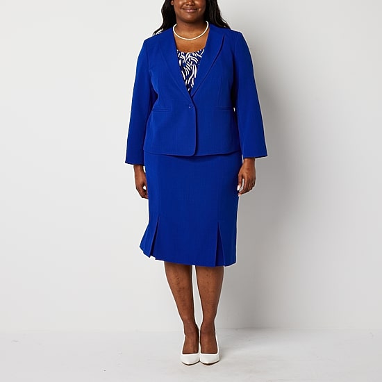 Black Label by Evan-Picone Womens Plus Classic Fit Suit Jacket