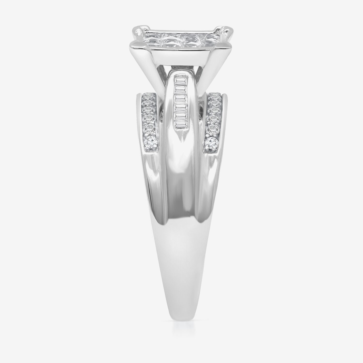 Womens 1/2 CT. T.W. Natural White Diamond 14K Gold Side Stone Engagement Ring
