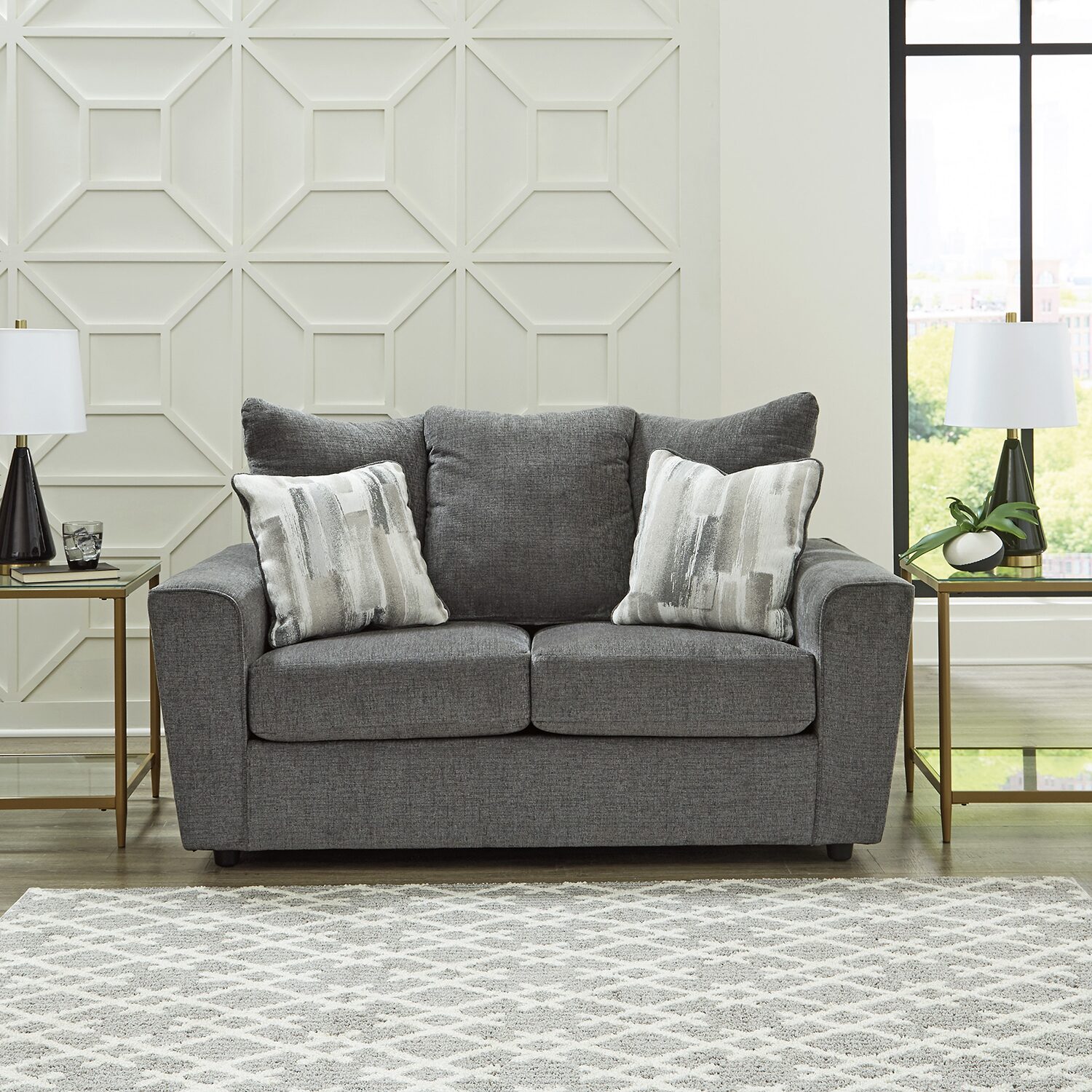 Signature Design by Ashley® Stairatt Track-Arm Upholstered Loveseat