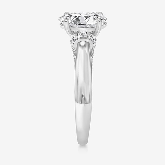 (I / I1) Womens 3 CT. T.W. Lab Grown White Diamond 10K Gold or 14K Gold Oval Solitaire Engagement Ring