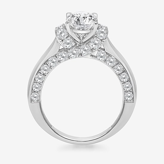 (I / I1) Womens 3 CT. T.W. Lab Grown White Diamond 10K Gold or 14K Gold Oval Solitaire Engagement Ring
