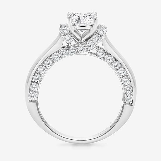 (I / I1) Womens 2 CT. T.W. Lab Grown White Diamond 10K Gold or 14K Gold Oval Solitaire Engagement Ring