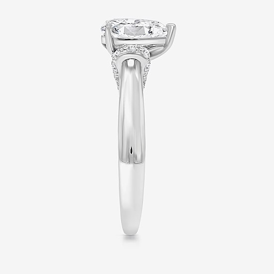 (I / I1) Womens 2 CT. T.W. Lab Grown White Diamond 10K Gold or 14K Gold Pear Solitaire Engagement Ring