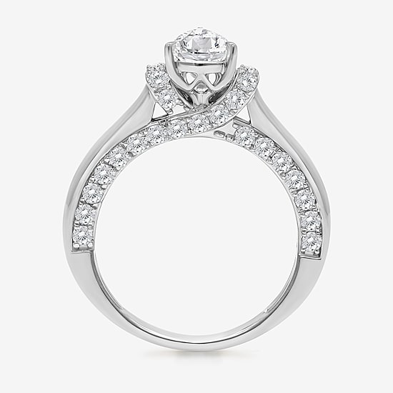 (I / I1) Womens 2 CT. T.W. Lab Grown White Diamond 10K Gold or 14K Gold Pear Solitaire Engagement Ring