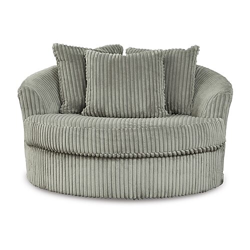 Signature Design by Ashley Lindyn Swivel Upholstered Armchair, One Size, Gray