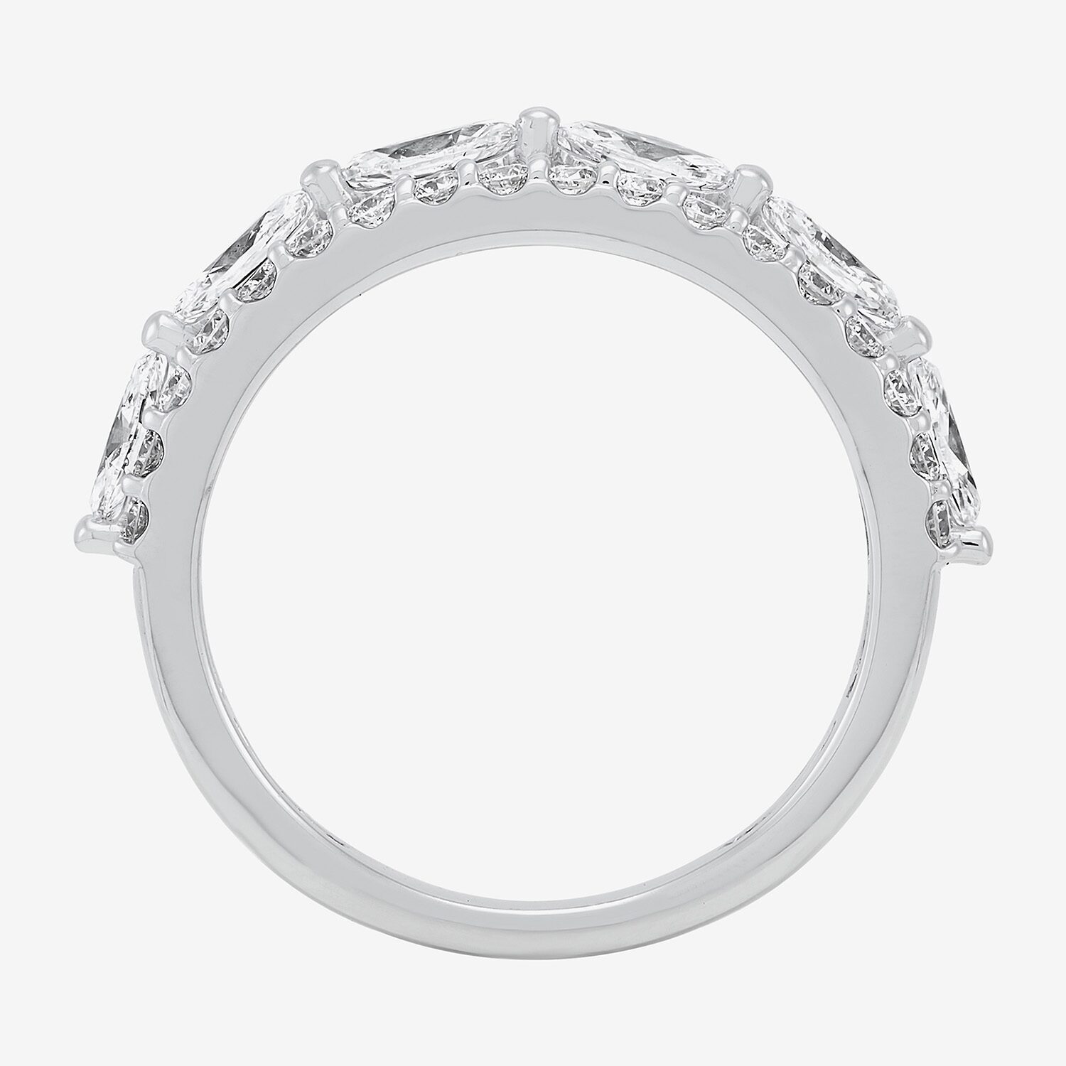 (H-I / Si2) Womens 1 CT. T.W. Lab Grown White Diamond 10K Gold Anniversary Wedding Band