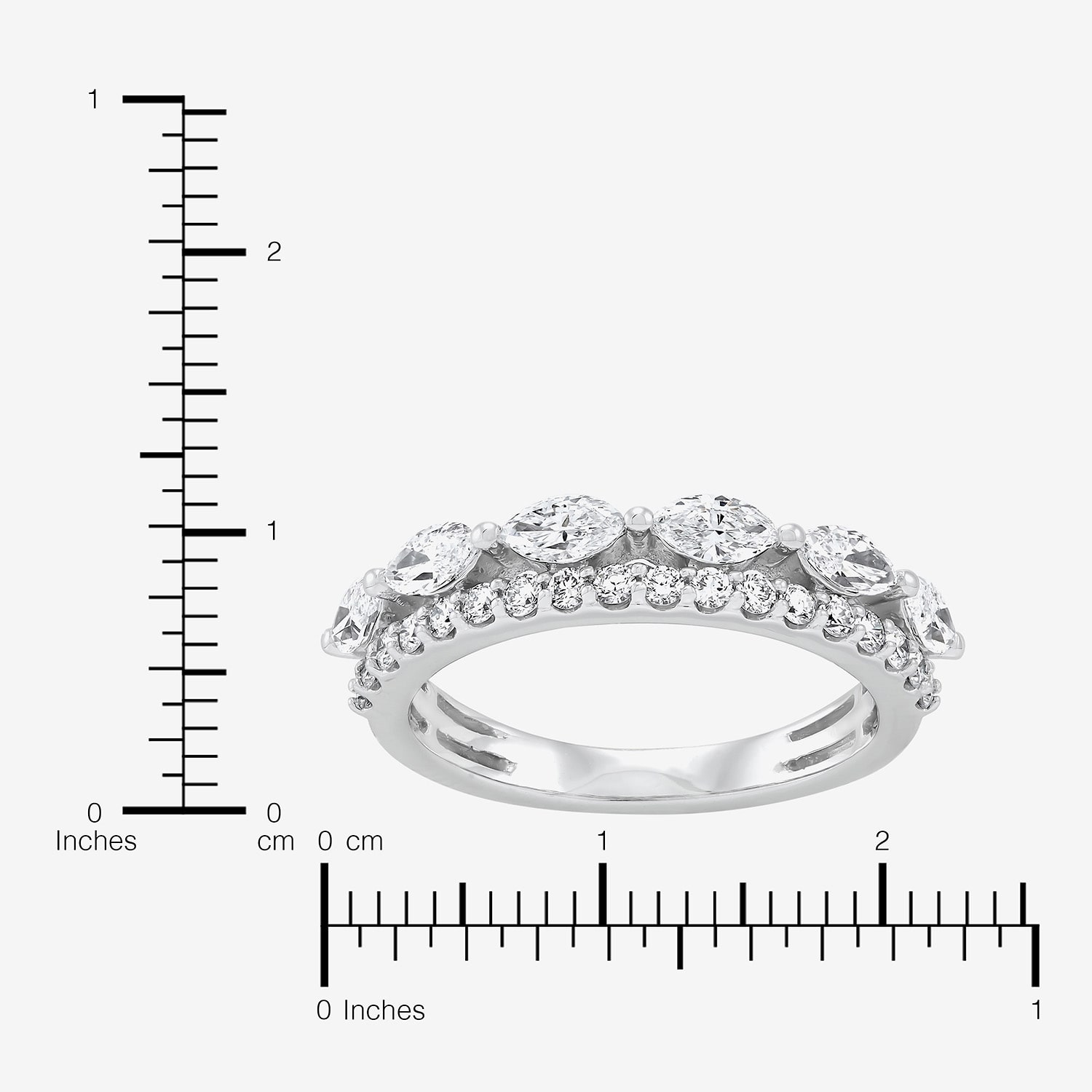 (H-I / Si2) Womens 1 CT. T.W. Lab Grown White Diamond 10K Gold Anniversary Wedding Band