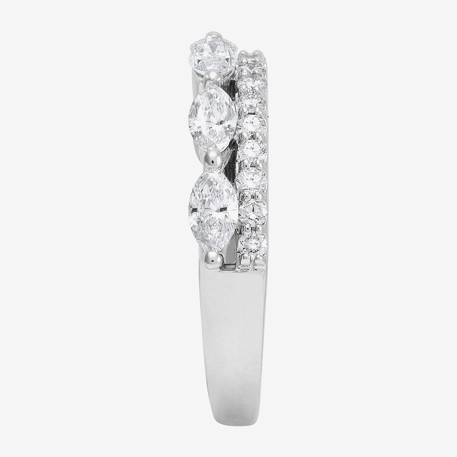 (H-I / Si2) Womens 1 CT. T.W. Lab Grown White Diamond 10K Gold Anniversary Wedding Band