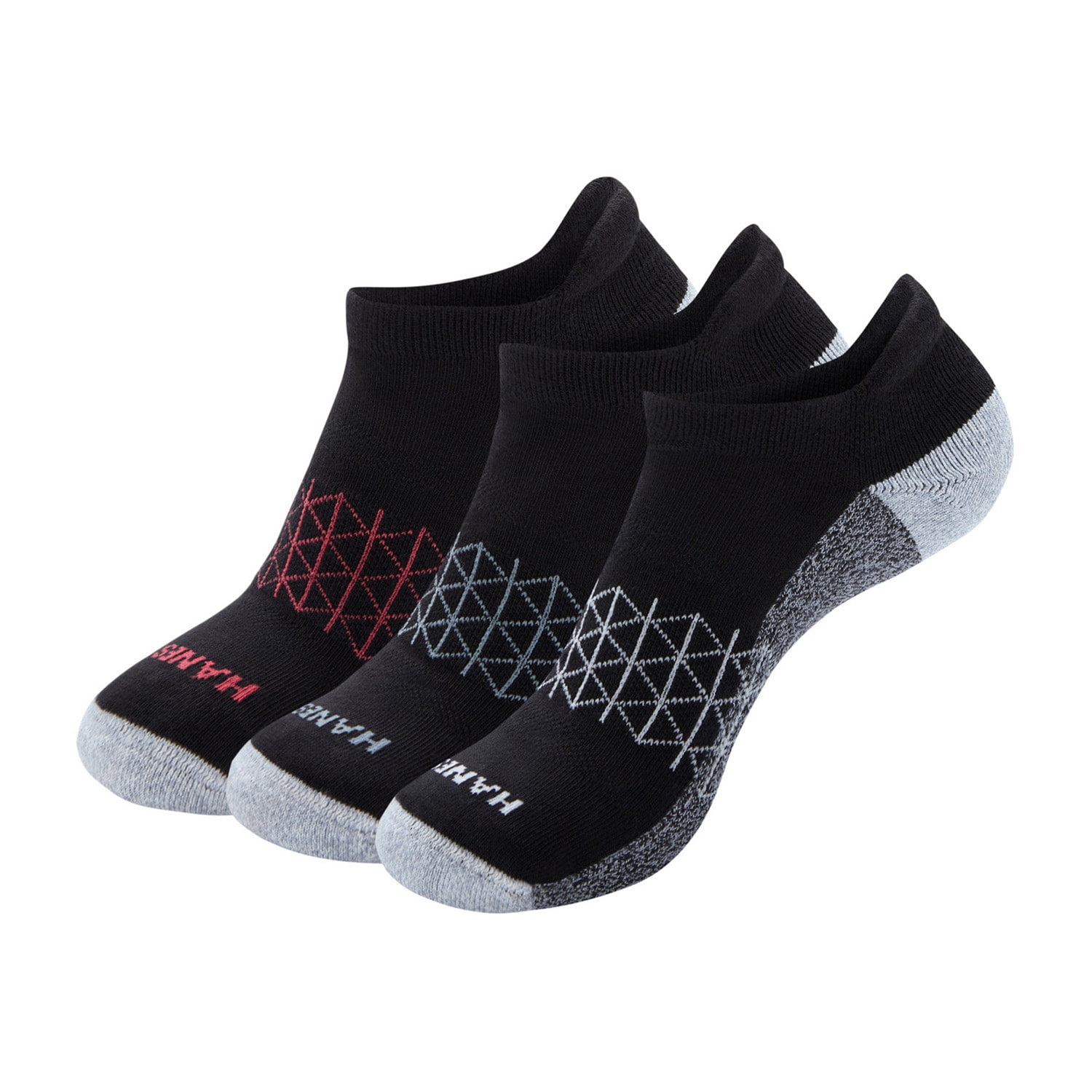 Hanes Absolute Heel Tab Mens Multi-Pack 3 Pair No Show Socks