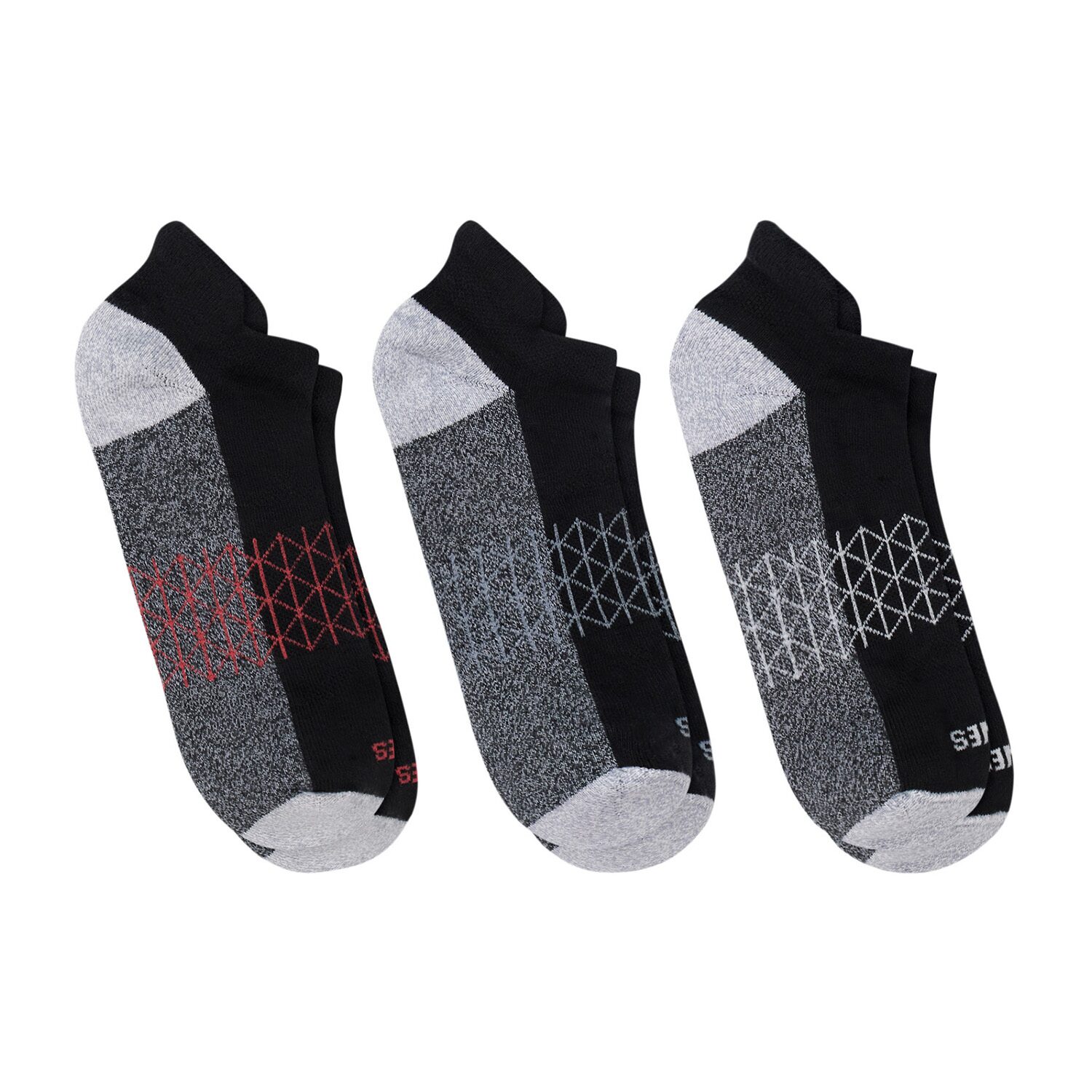 Hanes Absolute Heel Tab Mens Multi-Pack 3 Pair No Show Socks