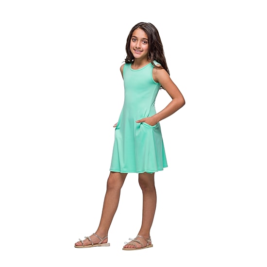 24seven Comfort Apparel Big Kid Girls Sleeveless Knit A-Line Dress