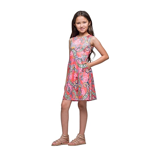 24seven Comfort Apparel Big Kid Girls Sleeveless Knit A-Line Dress