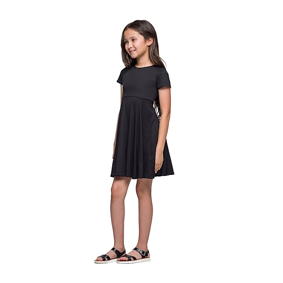 24seven Comfort Apparel Big Kid Girls Fitted Short Sleeve Fit + Flare Dress