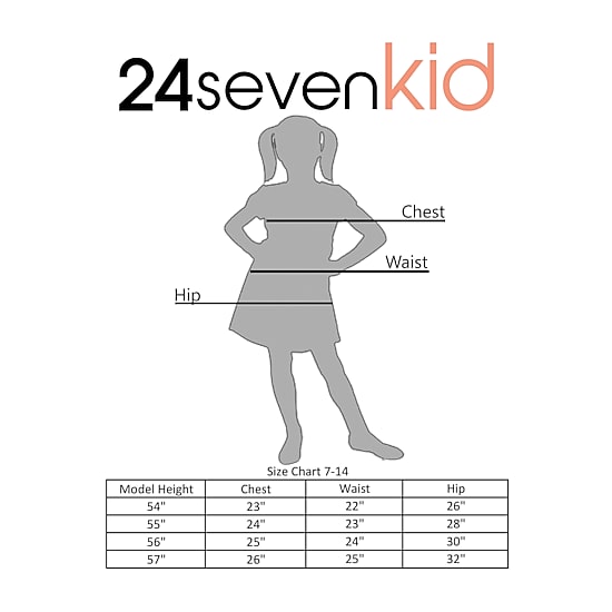 24seven Comfort Apparel Big Kid Girls Fitted Short Sleeve Fit + Flare Dress