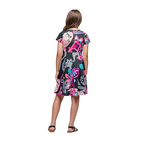 24seven Comfort Apparel Big Kid Girls Short Sleeve Fit + Flare Dress