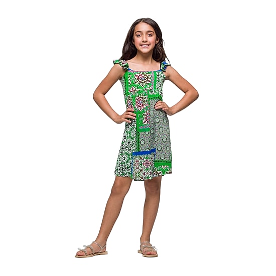 24seven Comfort Apparel Big Kid Girls Sleeveless Knit A-Line Dress