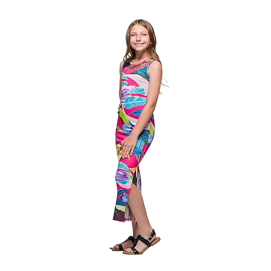 24seven Comfort Apparel Big Kid Girls Sleeveless Floral Maxi Dress