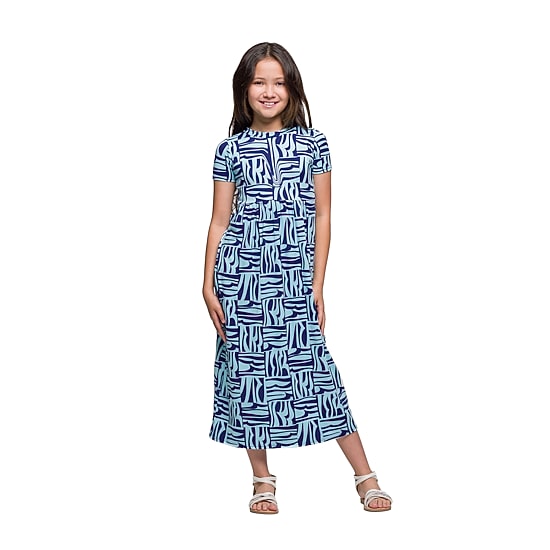 24seven Comfort Apparel Big Kid Girls Short Sleeve Abstract Maxi Dress