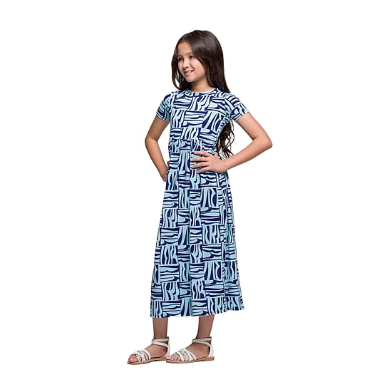 24seven Comfort Apparel Big Kid Girls Short Sleeve Abstract Maxi Dress