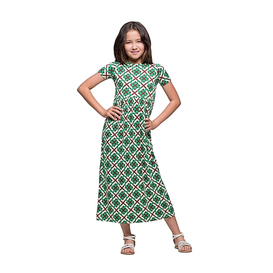 24seven Comfort Apparel Big Kid Girls Short Sleeve Floral Maxi Dress