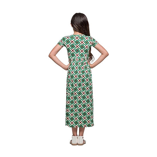 24seven Comfort Apparel Big Kid Girls Short Sleeve Floral Maxi Dress