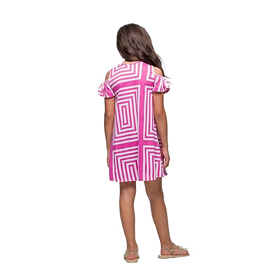 24seven Comfort Apparel Big Kid Girls Short Sleeve Knit A-Line Dress