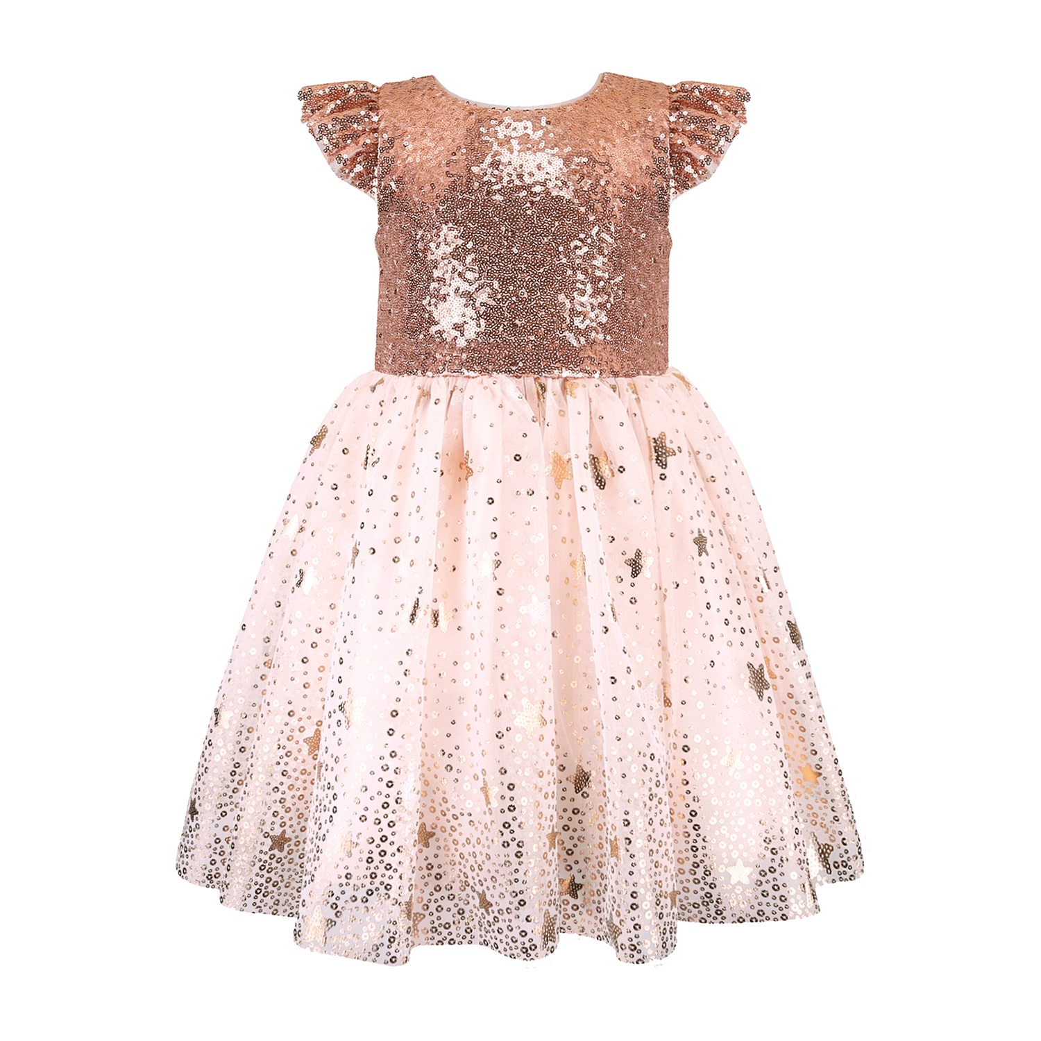 Lilt Little Girls Short Sleeve Flutter A-Line Dress