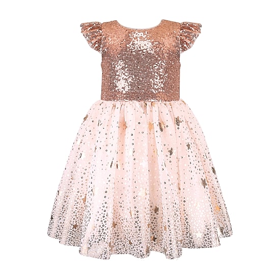 Lilt Little Girls Flutter Short Sleeve A-Line Dress