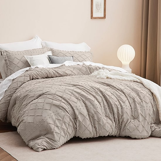 Bedsure® Comforter Set-Solid-Embroidery Comforter Set