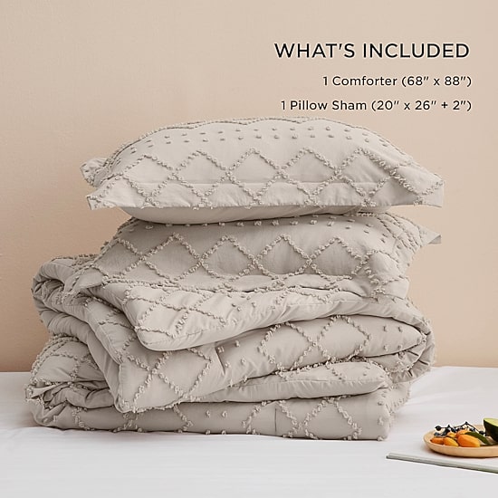 Bedsure® Comforter Set-Solid-Embroidery Comforter Set