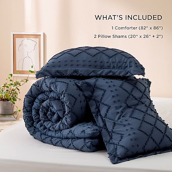 Bedsure® Comforter Set-Solid-Embroidery Comforter Set