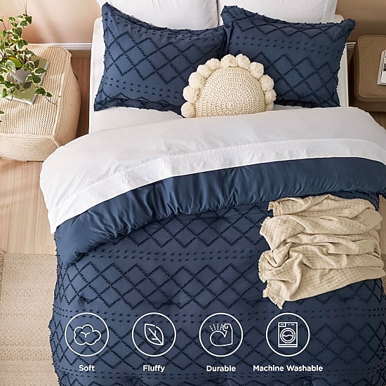 Bedsure® Comforter Set-Solid-Embroidery Comforter Set
