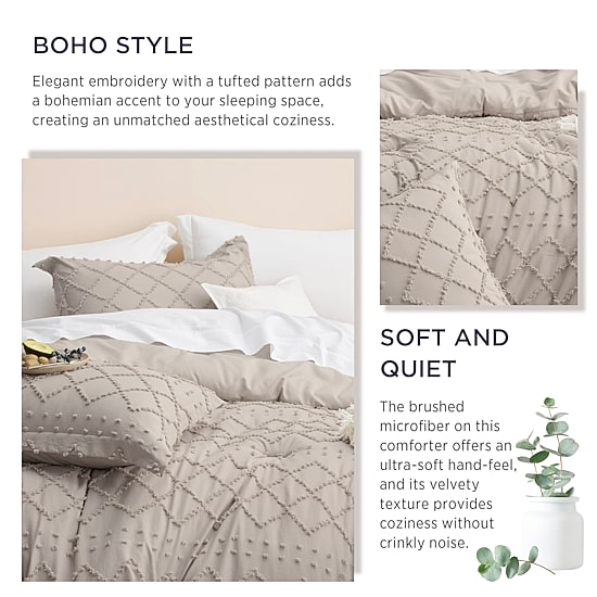 Bedsure® Comforter Set-Solid-Embroidery Comforter Set