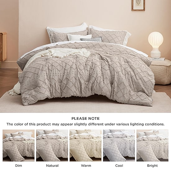 Bedsure® Comforter Set-Solid-Embroidery Comforter Set