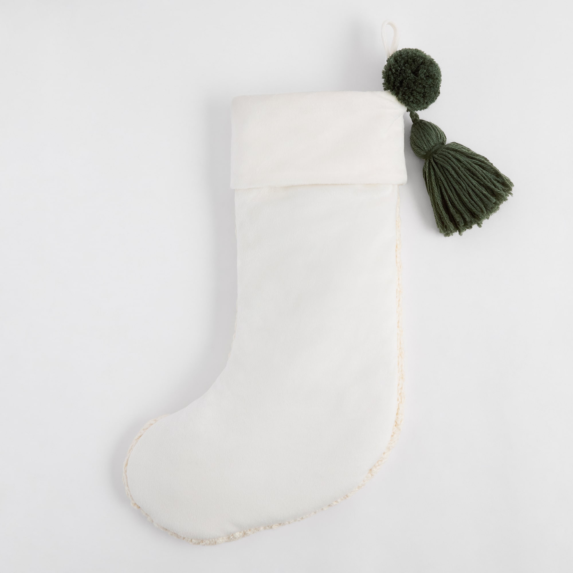 North Pole Trading Co. Ivory Knit Monogram Stocking A Christmas Stocking