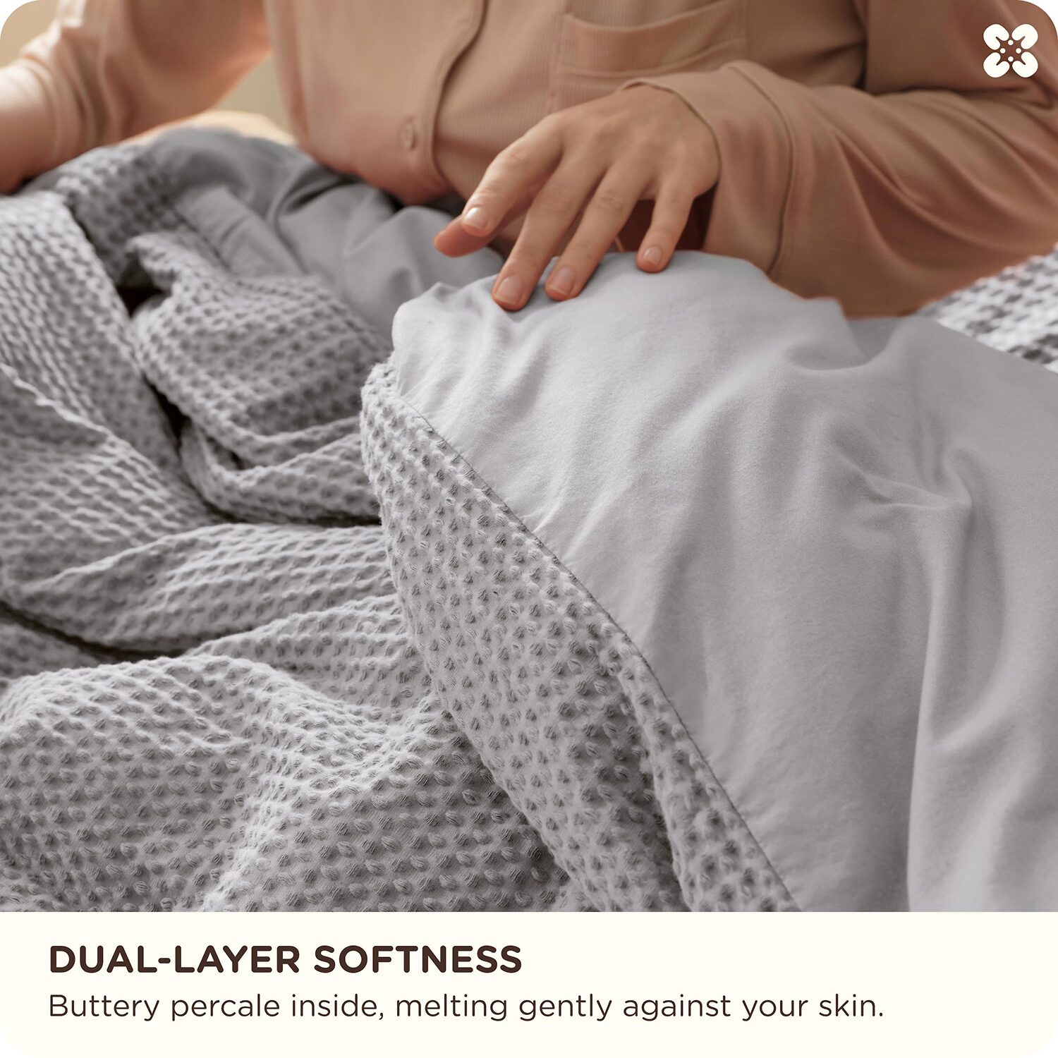 Bedsure® Waffle Duvet Cover Set