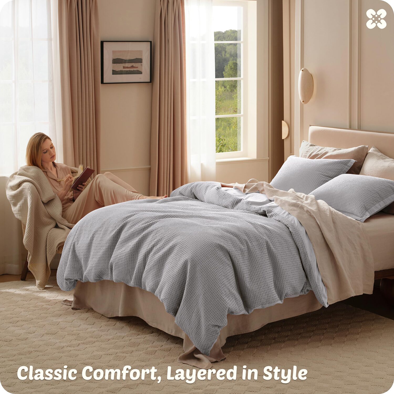 Bedsure® Waffle Duvet Cover Set