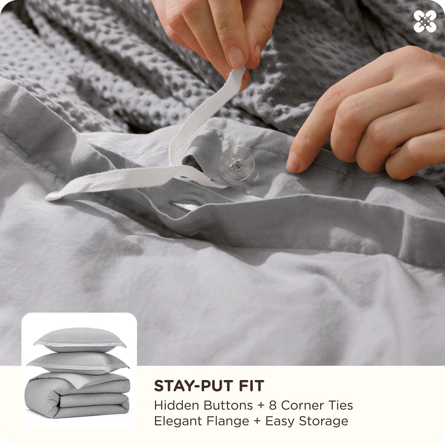 Bedsure® Waffle Duvet Cover Set