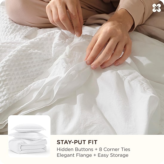 Bedsure® Waffle Duvet Cover Set