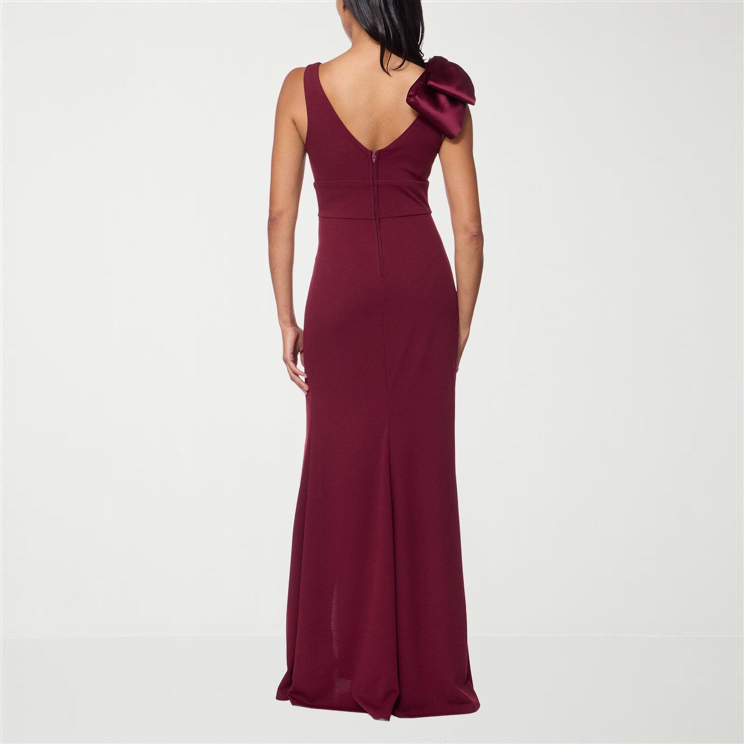 Premier Amour Womens V Neck Sleeveless Floral Evening Gown