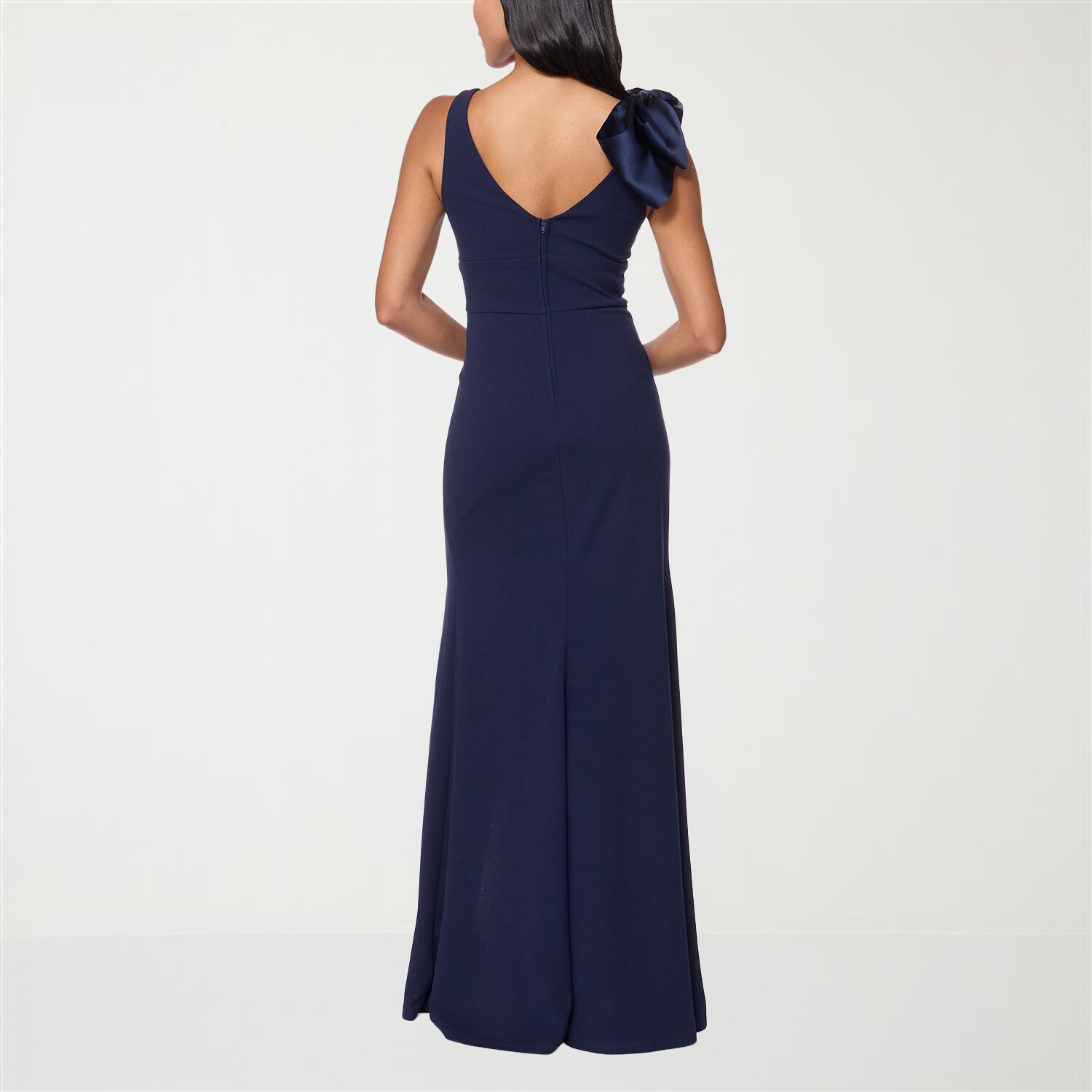 Premier Amour Womens V Neck Sleeveless Evening Gown