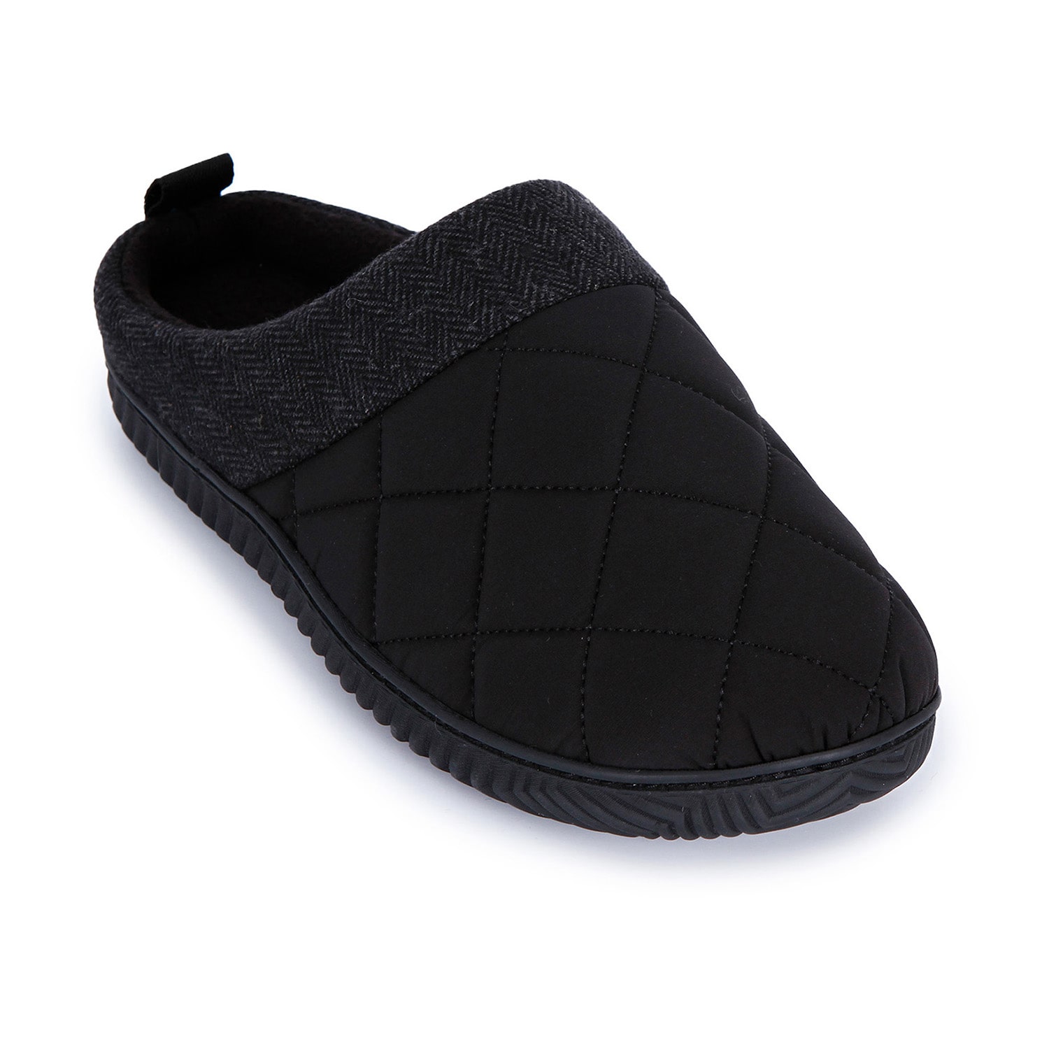 Isotoner Quilted Hoodback Clog Mens Slip-On Slippers