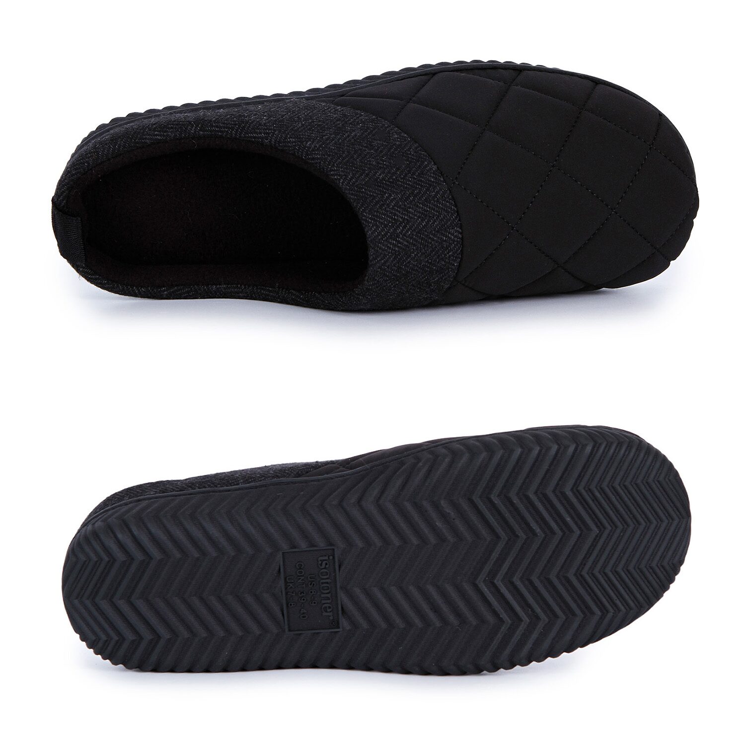 Isotoner Quilted Hoodback Clog Mens Slip-On Slippers